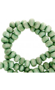 Make jewelry with a "Nature look" with these Wooden beads round 4mm Vintage basil green, combine them with other nature products such as leather and coconut beads and make the nicest combinations